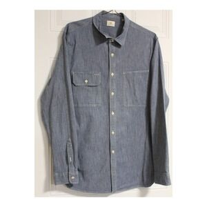 AG Adriano Goldschmied Mens XXL Blue Chambray Button Down Shirt
